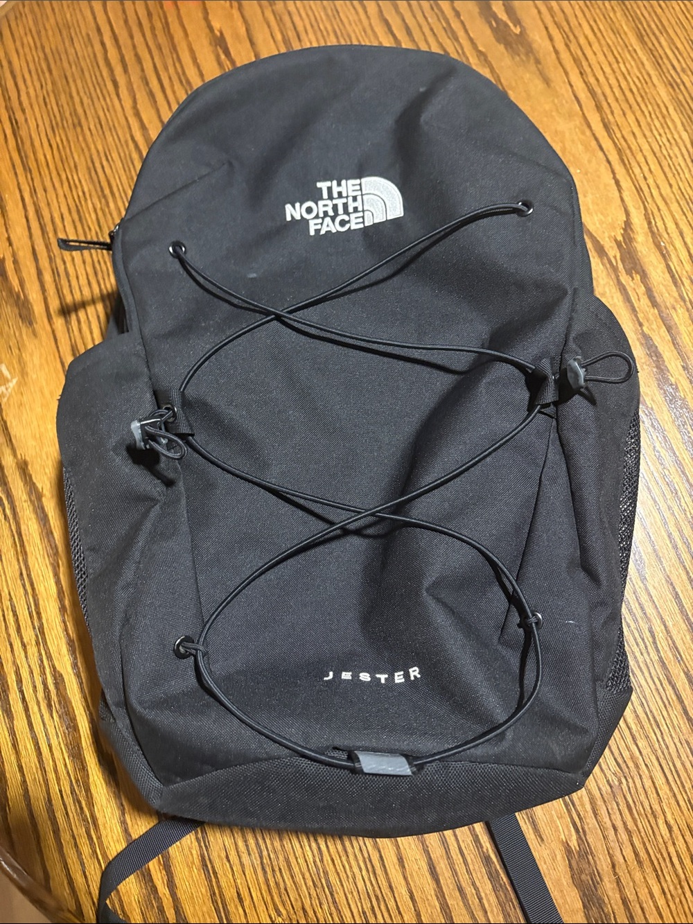 The North Face Black Jester Backpack with Bungee Front